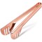 Copper Metal Salad Tongs, 9 Inch Stainless Steel Servers for Pasta, BBQ, Appetizers, Pastries (Rose Gold)